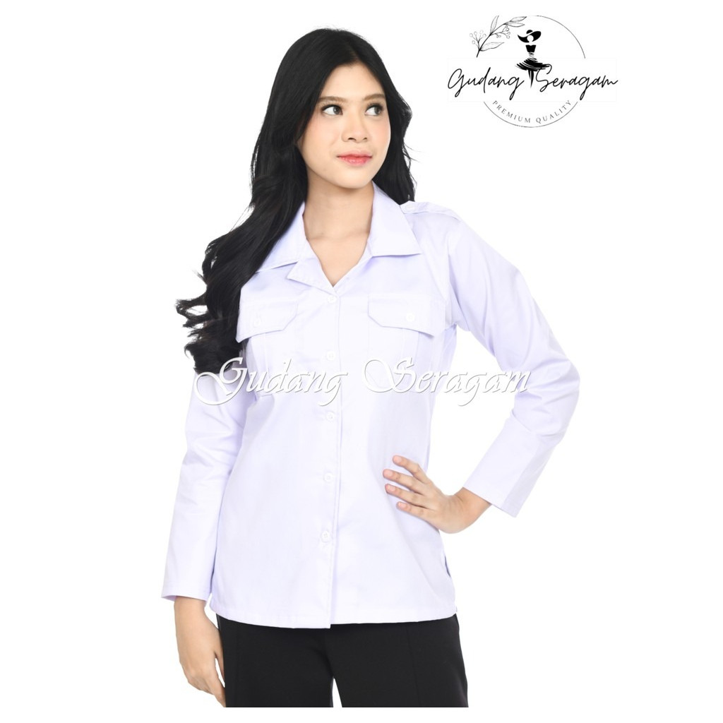 Baju Dinas Putih Wanita Jumbo – Seragam PNS & Pemda Nyaman & Elegan