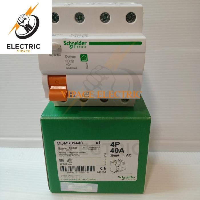 rccb/elcb domae 4p 40a 30ma Schneider