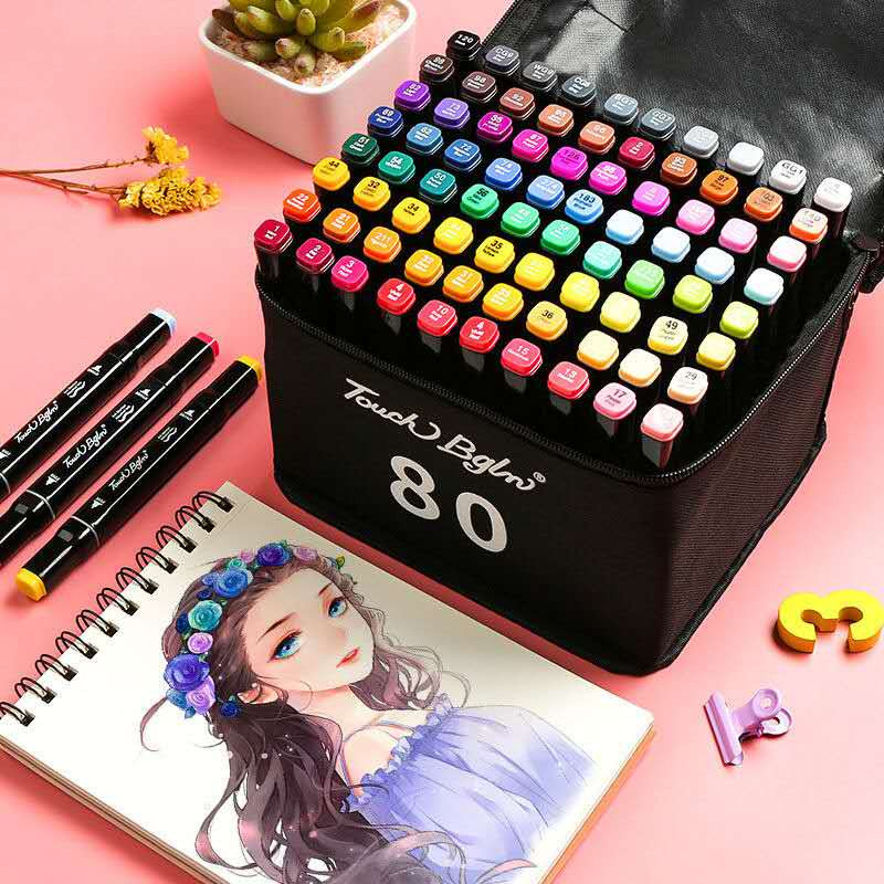 

Jaje.store Spidol Set Warna Warni Sketch Touch Marker isi 48/60/80 Warna