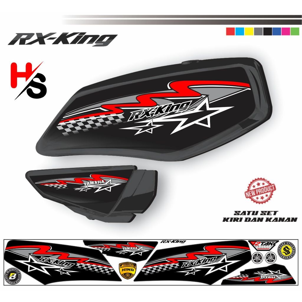 PARIASI KEREN STIKER STRIPING VARIASI YAMAHA RX KING MOTIF VARIASI TERBARU SIMPLE NEW MOTIF H1