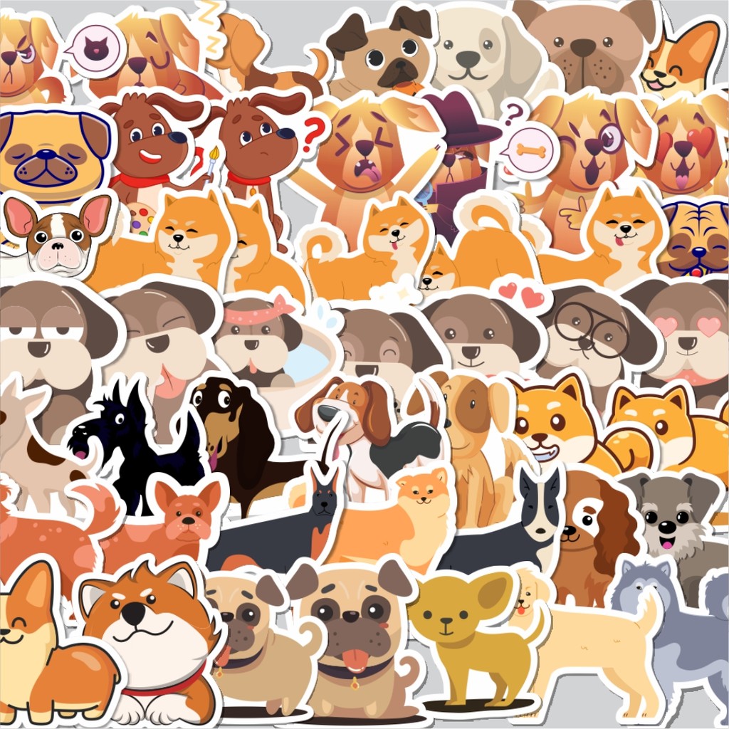 

Stiker Cutting Pack Sticker Hewan Anjing Isi 100Pcs Series Aesthetic Lucu Keren Untuk Koper Bahan Vynil