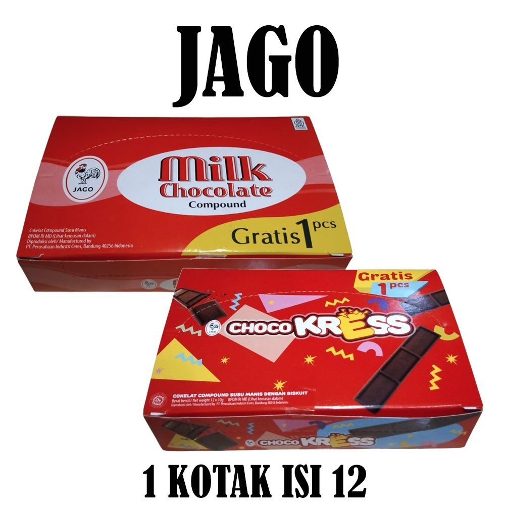

COKLAT JAGO MILK CHOCOLATE / CHOCO KRESS KOTAK ISI 12