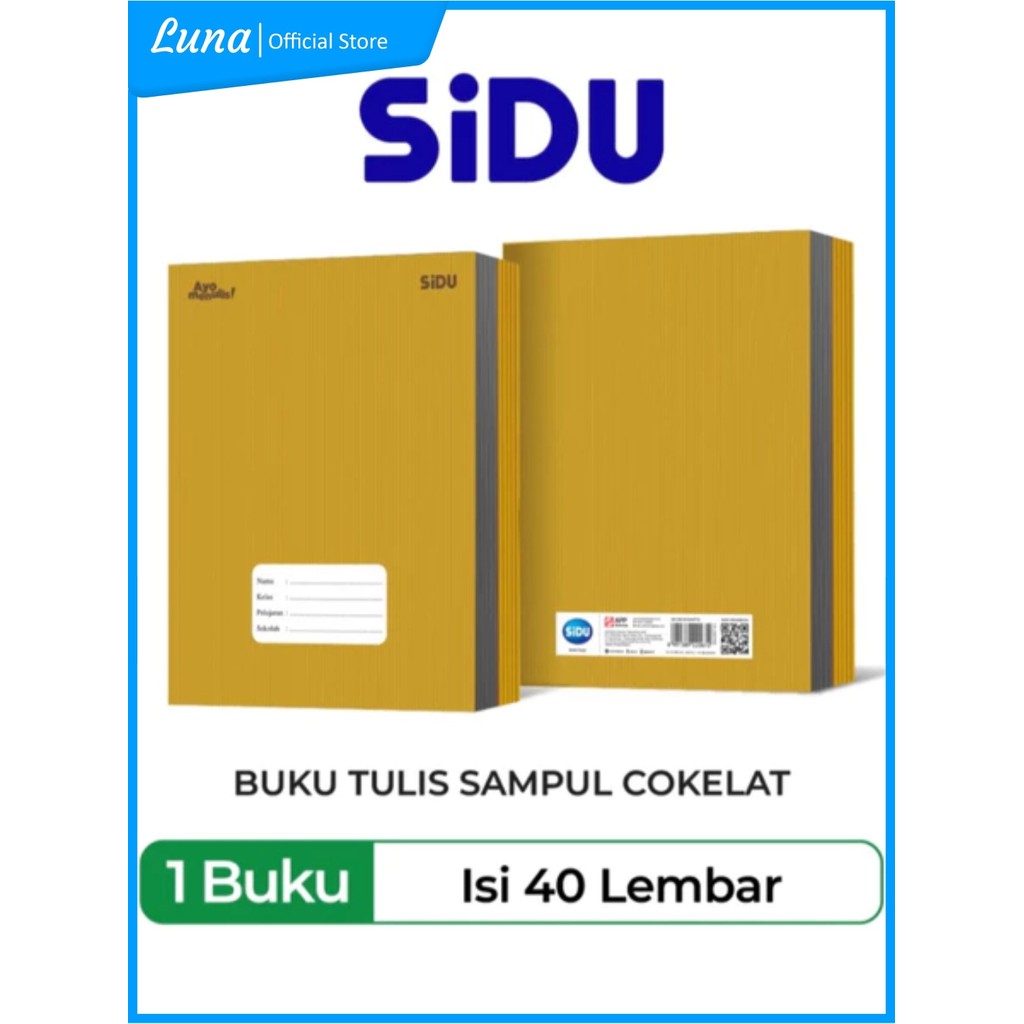

Luna 1 Pack Buku Tulis Sidu Kraft 40 Lembar Buku Catatan Sekolah Dengan Sampul Coklat Praktis