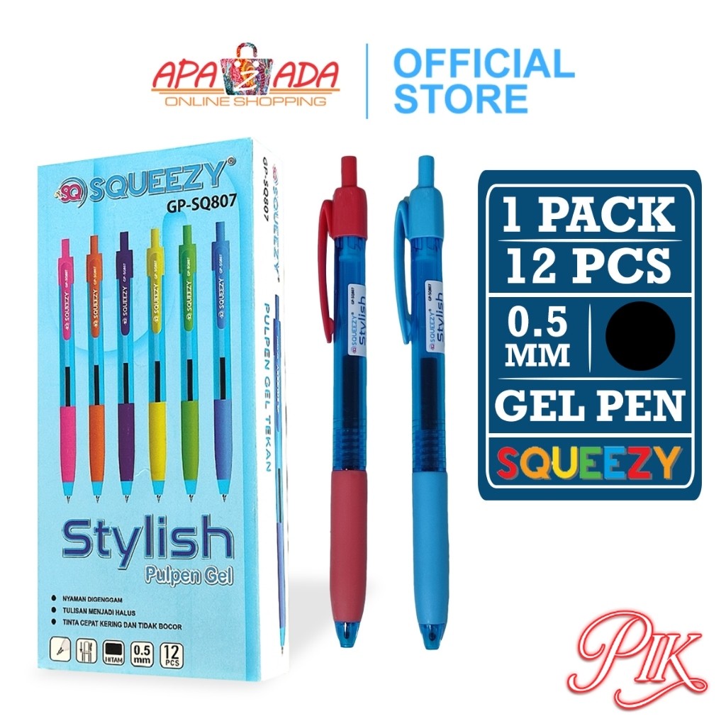 

Gel Pen / Pulpen Gel 0.5mm [1 Pack - 12 Pcs Pulpen] / Pena Cetek Stylish GP-SQ807