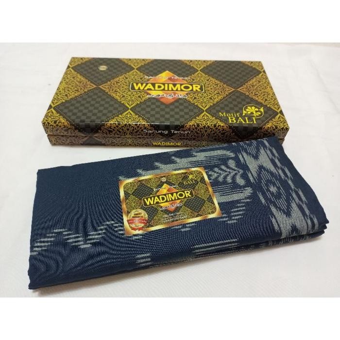 Sarung wadimor motif bali - biru navy