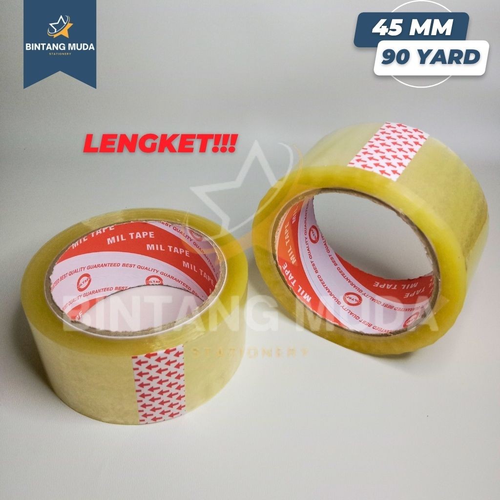 

Lakban High Quality Bening 45 mm x 90 Yard | Lakban Bening | 45 mm x 90 yard