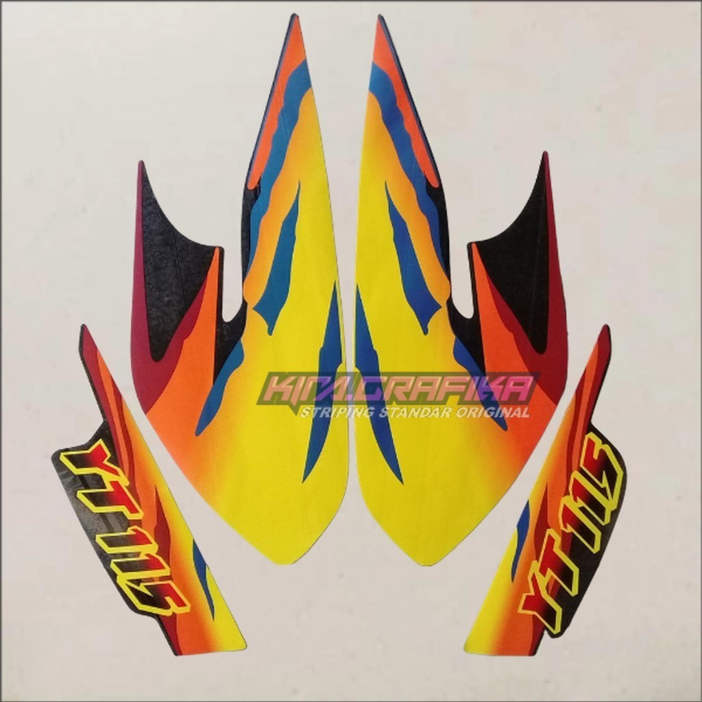 Stiker stripping striping decal graphic Yamaha trail YT115 YT 115 model original ori orange kuning