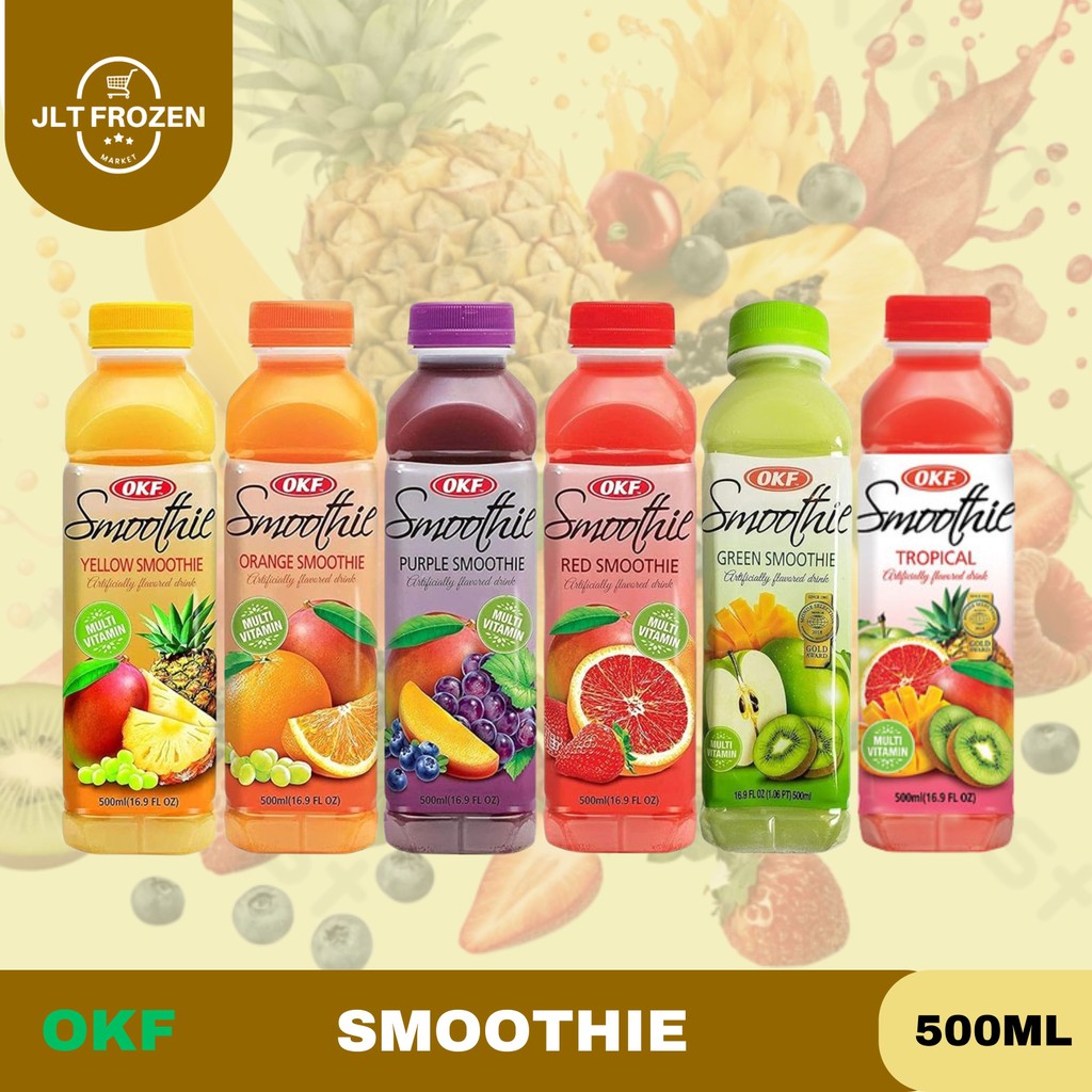 

OKF Smoothie Minuman Korea 500ml / Smoothie Red / Orange / Yellow / Green / Purple / Tropical / Watermelon Sparkling / Import Korea / Minuman Sari Buah / Jus Buah Kental