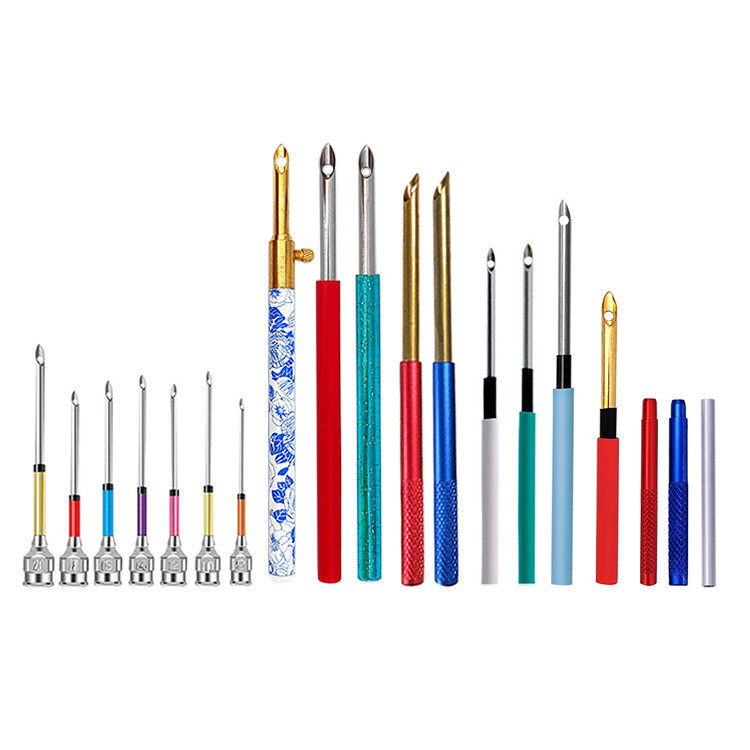 

1 Set Punch Needle Tool Kit Embroidery Stitching Punch Needle & Needle Threader Embroidery Poking Cross Stitch Tools Knitting