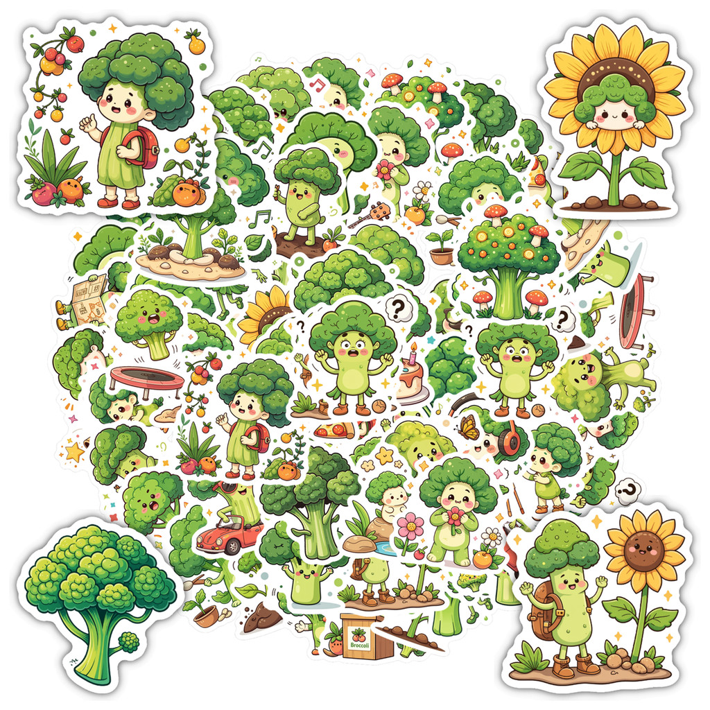 

35pcs-100pcs Decals character Vegetable Decals Cartoon adhesive label Funny Stickers Decals for Phone Car Sticker Toys