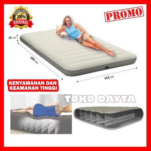 Kasur Angin Durabeam Jumbo Besar Paket Set Kasur angin Intex Original - K + Pompa + Lem