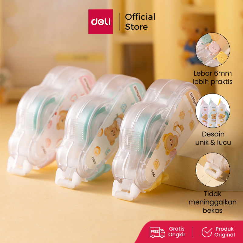 

Deli x Butterbear Adhesive Roller Double Tape Lem Kertas Roller 12 meter Daya Rekat Kuat HY108