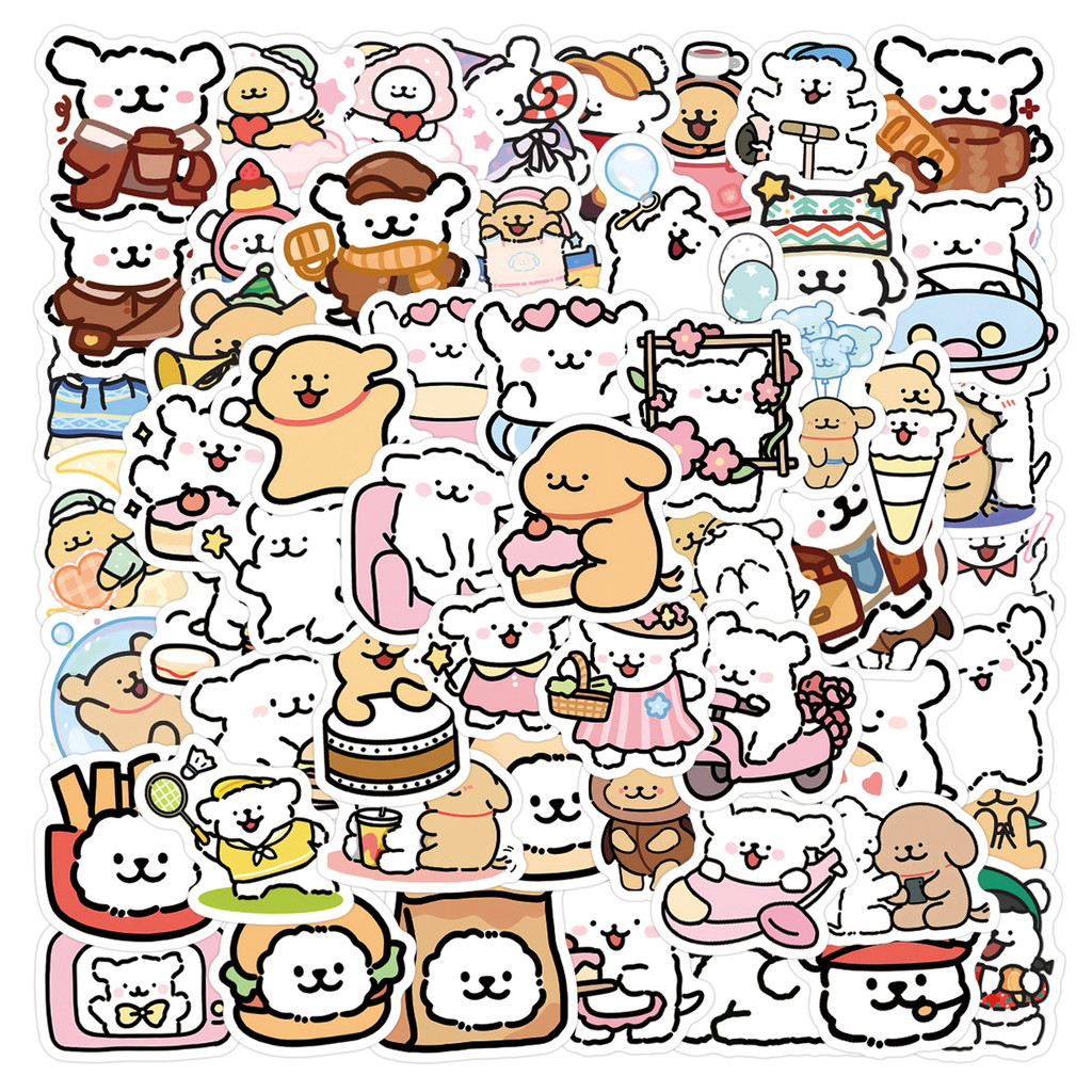 

105Pcs Korean Lovely Healing System Dog Stickers Hand Account Phone Case Trolley Box Waterproof Adhesive Stickers Gift
