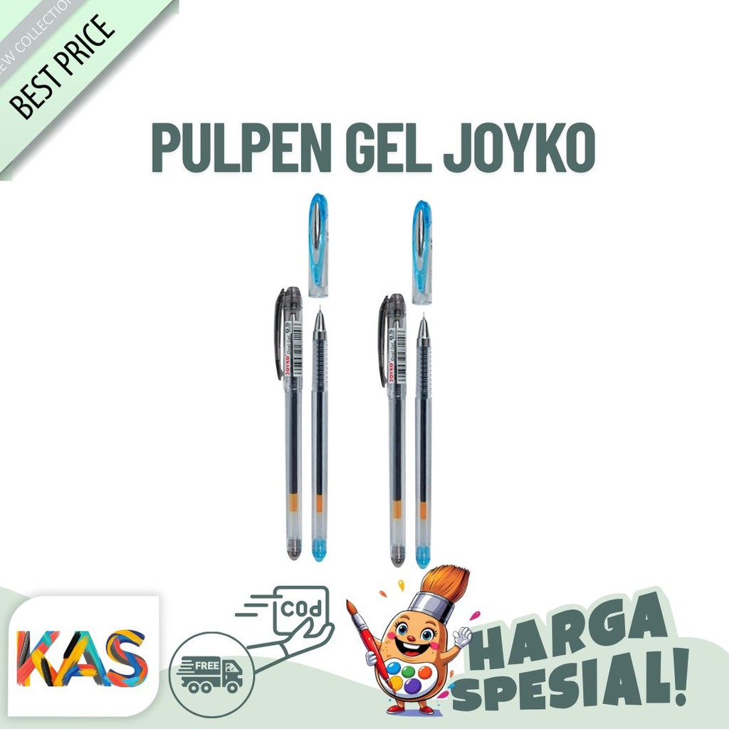 

Pulpen Gel Joyko Oval GP-189 Tip 0.5 mm Variasi warna Hitam -Satuan