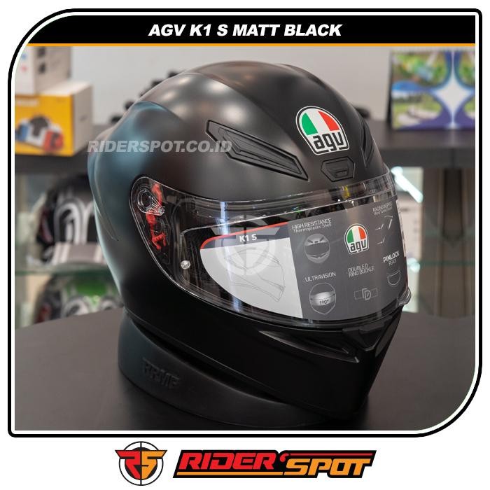 Helm Motor AGV K1 S Matte Black Doff Full Face Sport Helmet Original