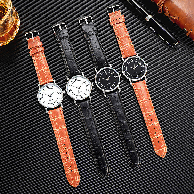 Jam Tangan Pria Tipis Elegan Quartz Analog – Tali Kulit Sintetis Fashion Kasual