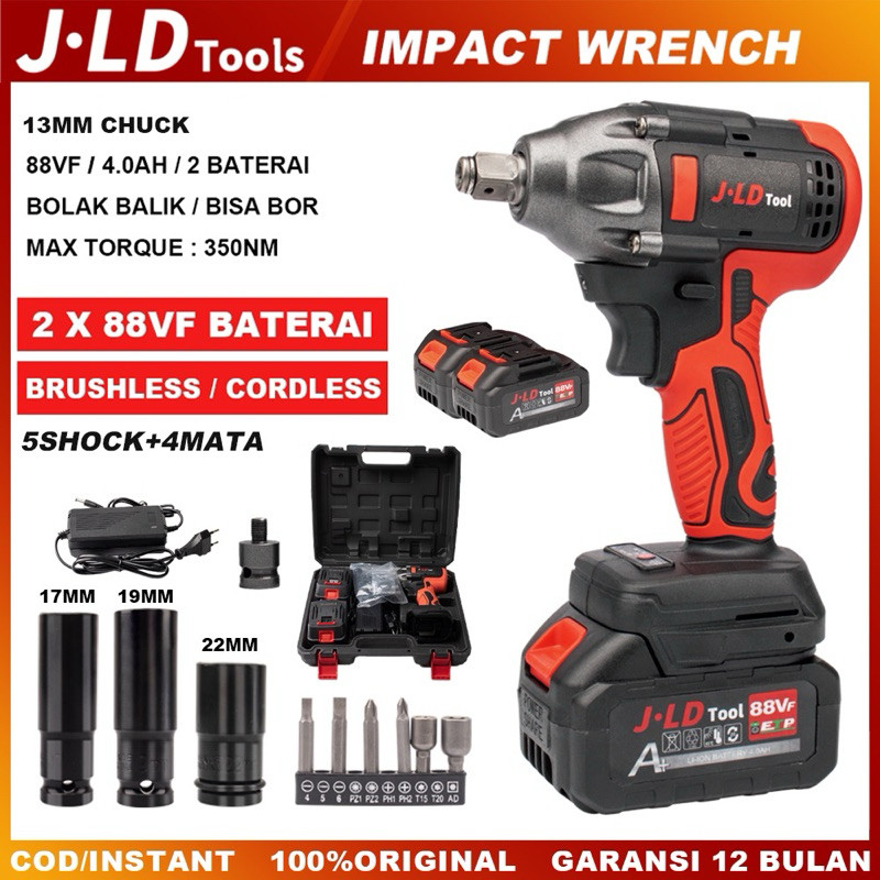 JLD Impact bor baterai 88VF mesin bor impact bor cas impact baterai jld 88v original baterai impek b