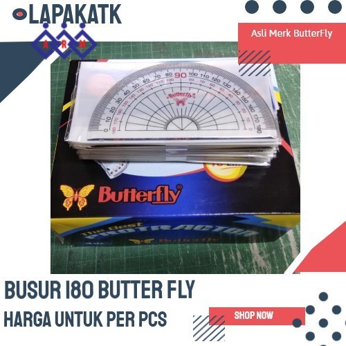 

BUTTERFLY Penggaris Busur 180/10 Cm (PER PCS)+VV Best Seller