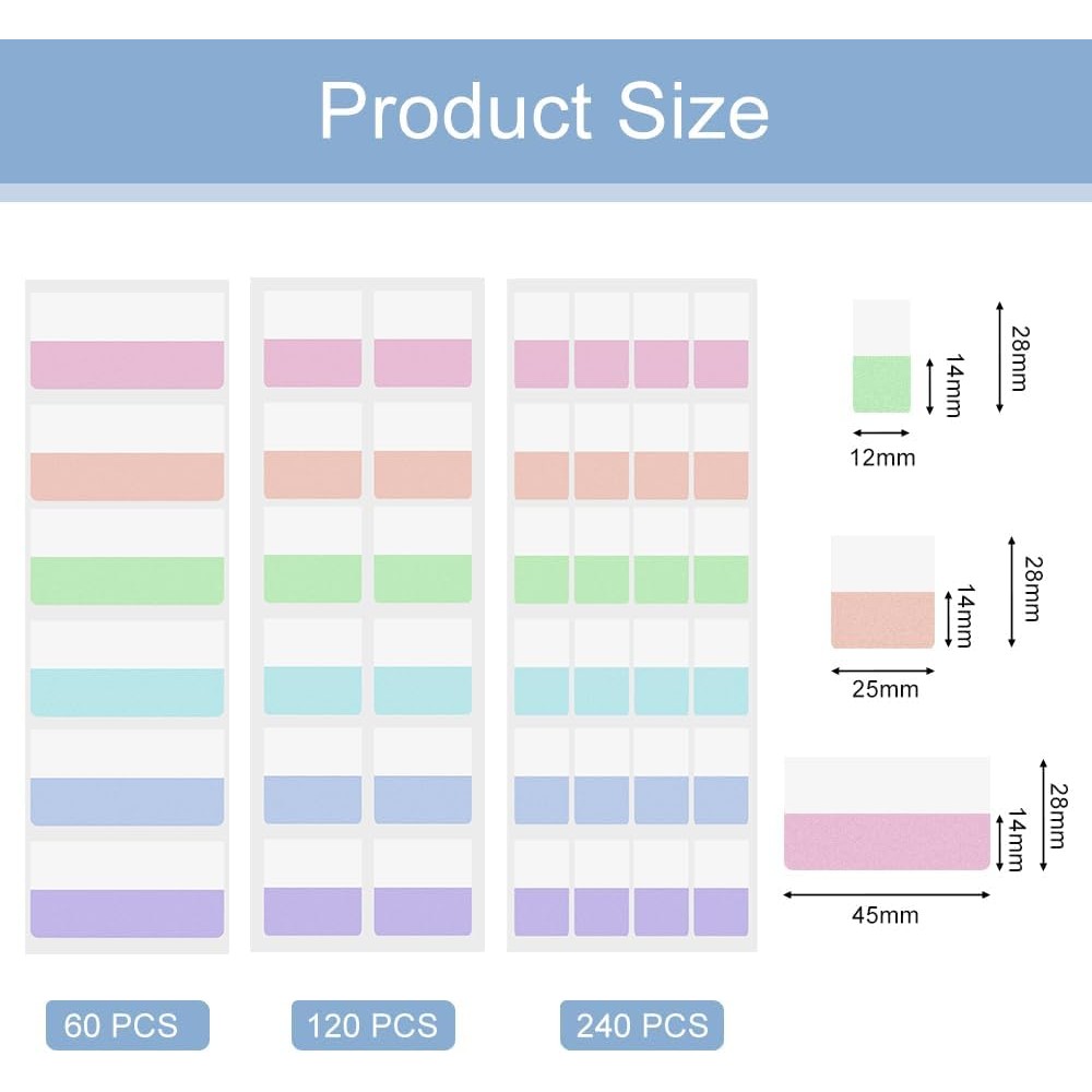 

420pcs Sticky Index Tabs File Flags File Index Tabs Writable Page Markers for Labeling Organizing Documents File Folders Books