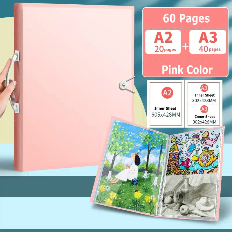 

Portable A2 Portfolio Folder A3 A4 Paper Organizer Art Drawing File Folder Tranpsarent Poly Pocket Folder For Documents