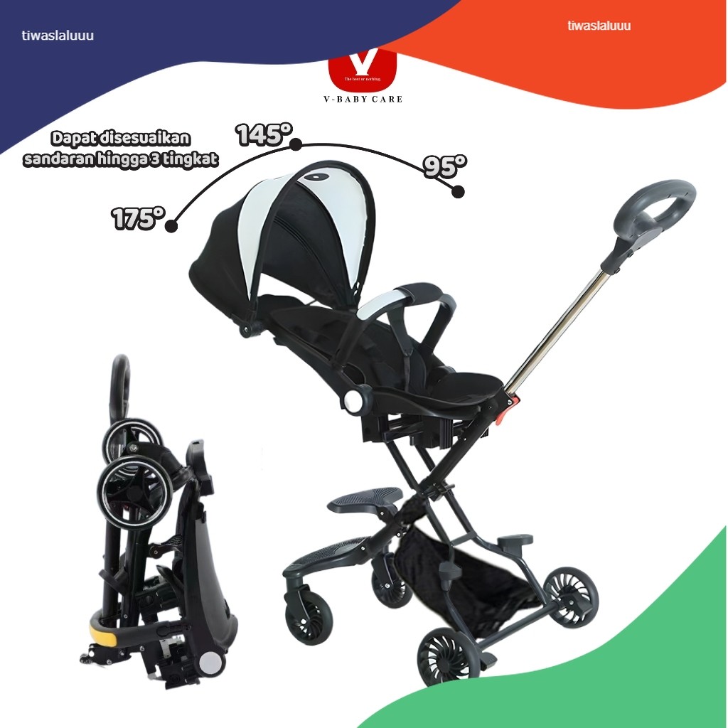 V Baby-Care Stroller Dorong Bayi/Stroller Lipat Bayi/Stroller Dua Arah/Kursi Dorong Bayi/Kursi Doron