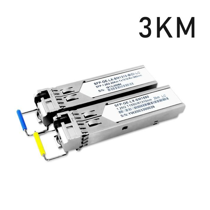 SFP BIDI Single Mode SC 1.25G 3KM 20KM Connector Optical Fiber Transceiver Huawei Compatible Modul S