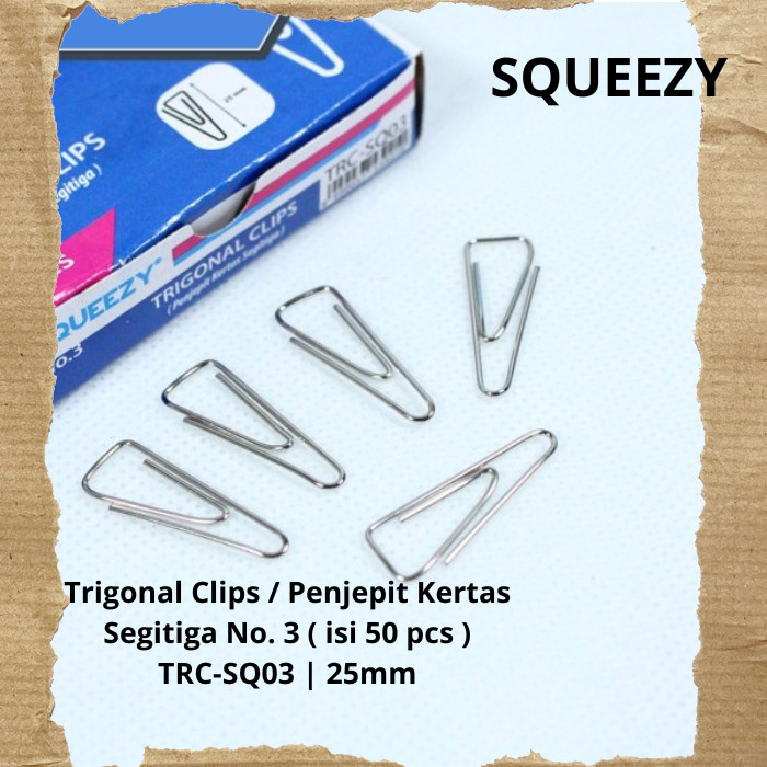 

Trigonal Clips / Penjepit Kertas Squeezy No.3 TRC-SQ03