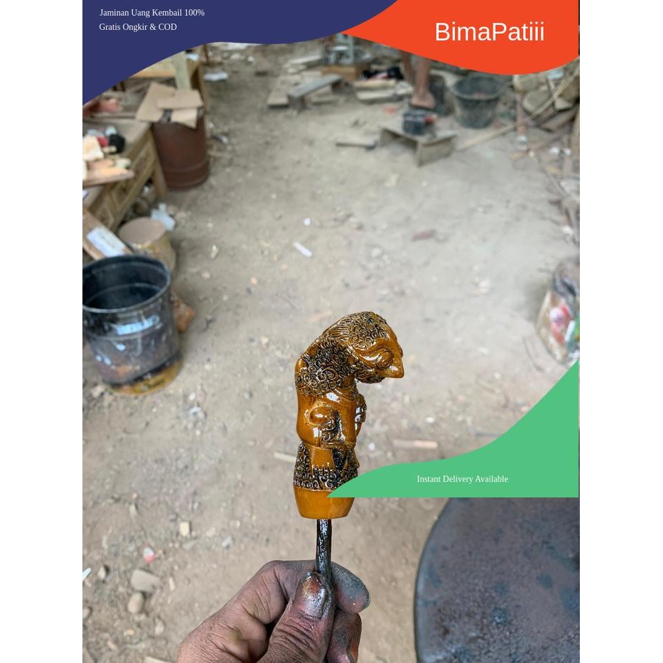 deder buto makala garap ukir alus diatas kayu jati finishingan termurah bk Keris sengkelat majapahit