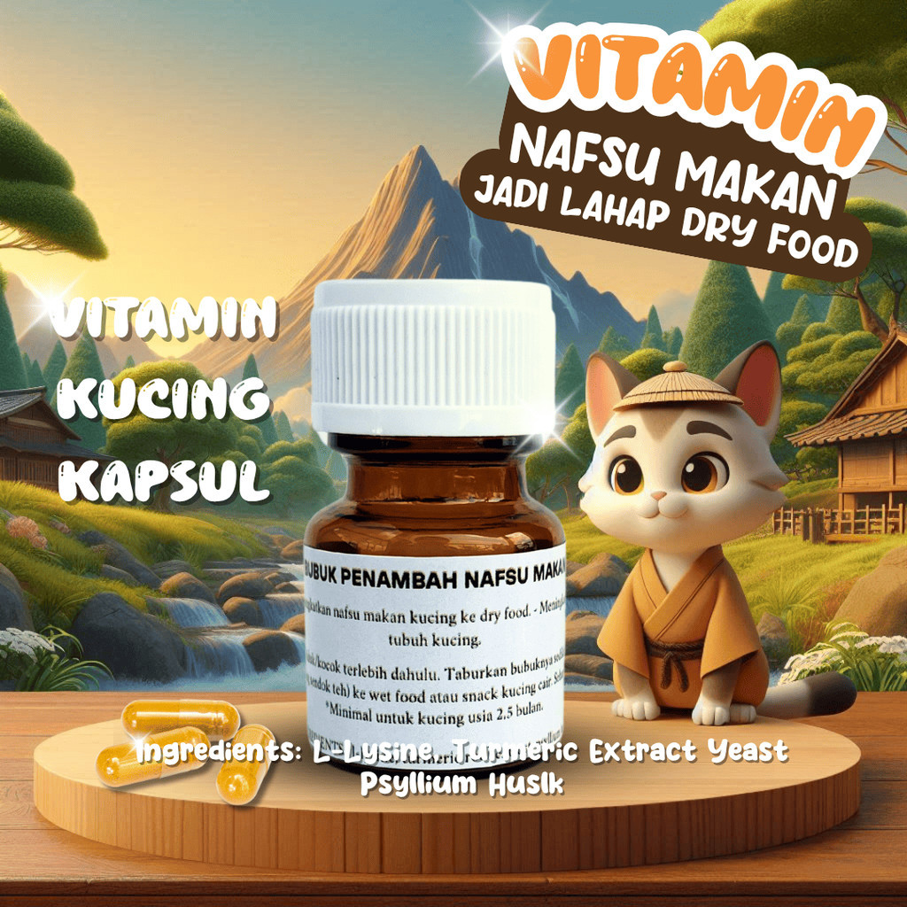 VITAMIN BUBUK PENAMBAH NAFSU MAKAN KUCING VITAMIN KUCING VITAMIN BULU KUCING RONTOK NAFSU MAKAN KUCI