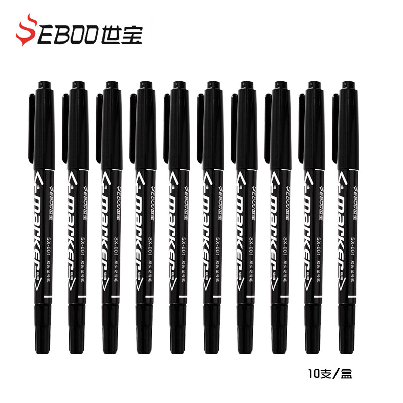 

10Pcs Twin Tip Permanent Art Markers Pens, Fine Point, Waterproof, Oily, Black,Red,Blue