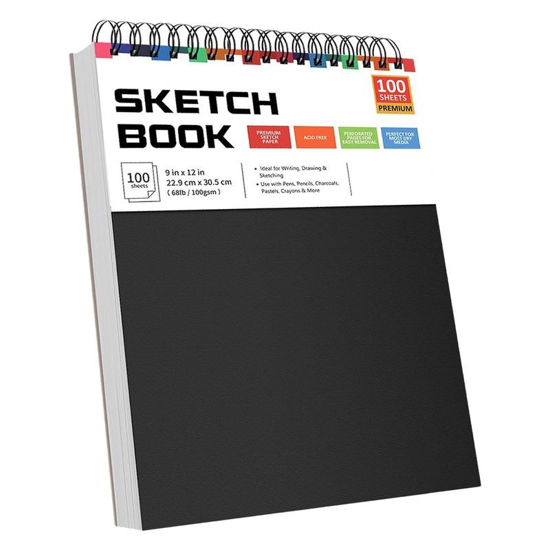 

Empty Sketch Book 9x12inch Artistic Drawing Spiral Bound Artist Sketch Pad Artistic Drawing Painting Writing Paper Spiral Bound