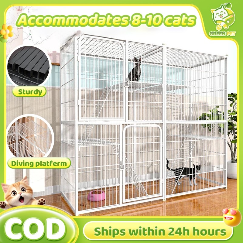 Kandang kucing besar rumah kucing Vila Kucing Kandang Kandang Hewan Pagar Besi Kandang Hamster Burun