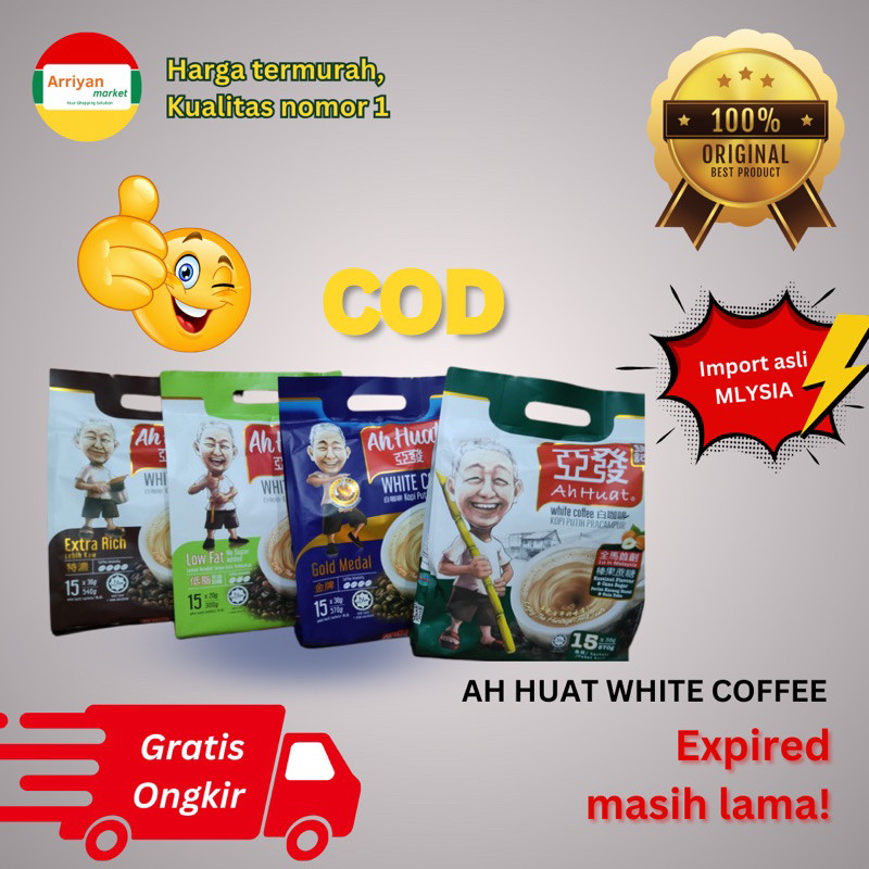 

Ah Huat White Coffee Kopi Ah Huat Imprt Hazelnut Extra Rich Gold Medal Low Fat