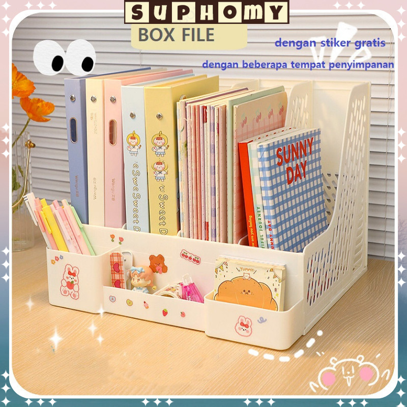 Rak Buku Rak Penyimpanan Desktop Organizer File Organizer Box File Rak Pena Tempat Buku