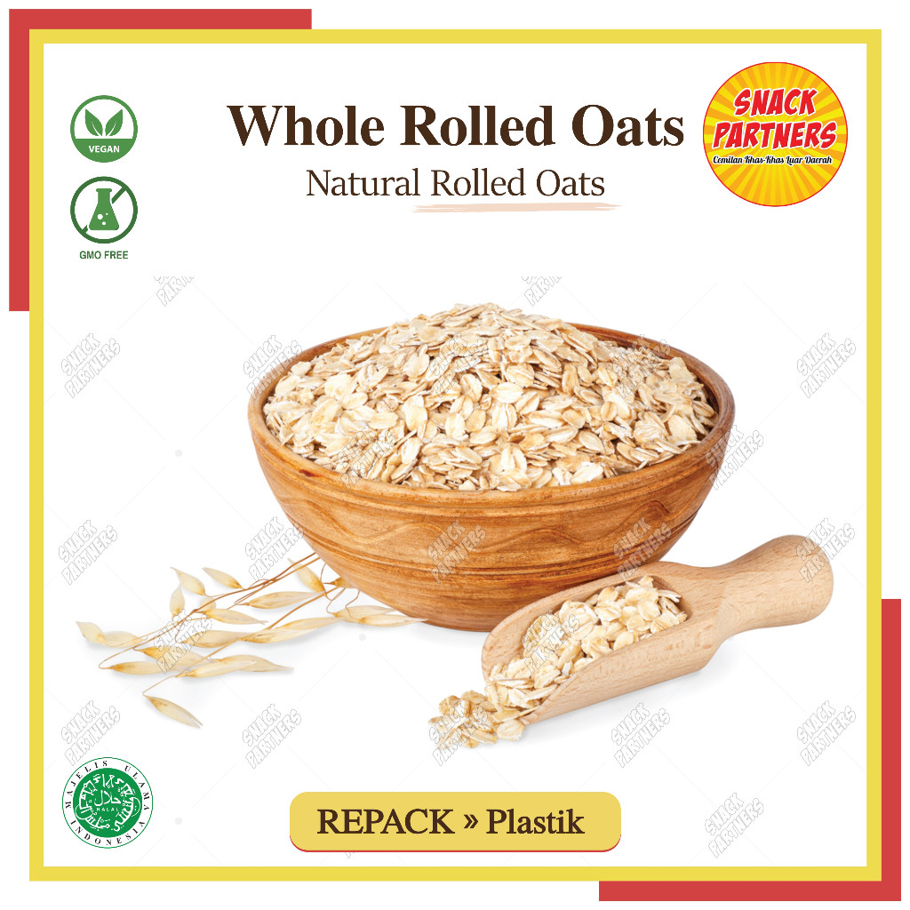 

ROLLED OATS Repack 250 500 GR / 1 KG- Whole Old Fashioned Oat Gandum Utuh Kasar 250GR 500GR 1KG Banjarmasin