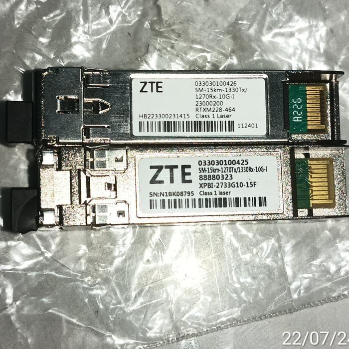SFP BIDI ZTE 10G 15KM Sepasang