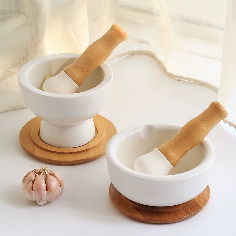 Mangkuk Tumbuk Keramik Alat Toples Alat Manual Rumah Tangga (Tinggi) Peralatan Dapur Alat Masak