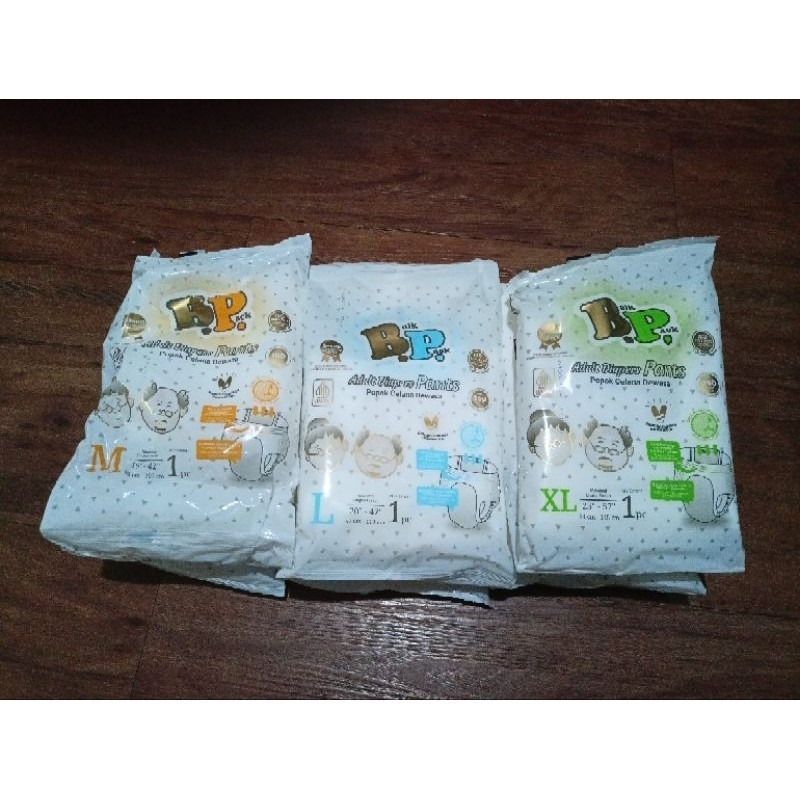 popok BP renceng popok dewasa pants M,L,XL,XXL/popok satuan/diapers dewasa celana sekali pakai/popok