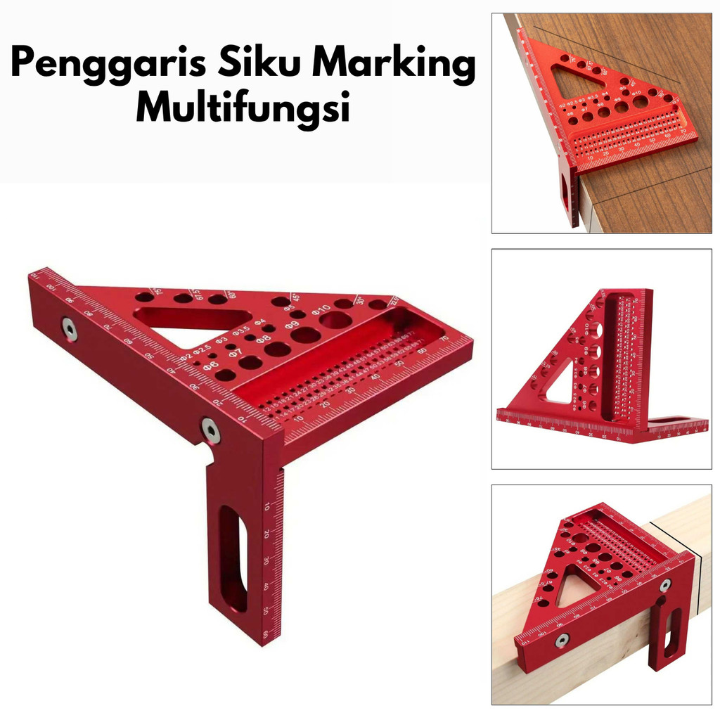 

MKKK Penggaris Siku Mistar Thickened Triangle Multi-Angle Woodworking Ruler P0SM72
