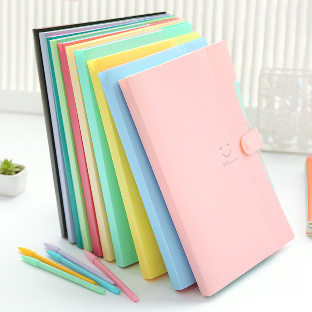 

Colorful Fashion Opening File Document Bag A4 Size Expanding File Folder Labels for School Teacher Supplies Office Paper Storage