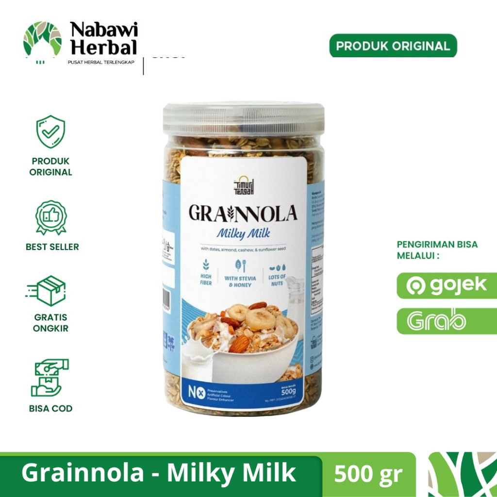 

TIMUR TENGAH - Granola Grainnola Milky Milk 500gr - Sereal Sarapan Sehat Rendah Kaloriby bonis