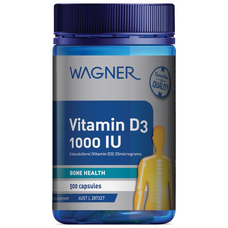 Wagner Vitamin D3 1000IU 500 Capsules - VItamin Daya Tahan Tubuh
