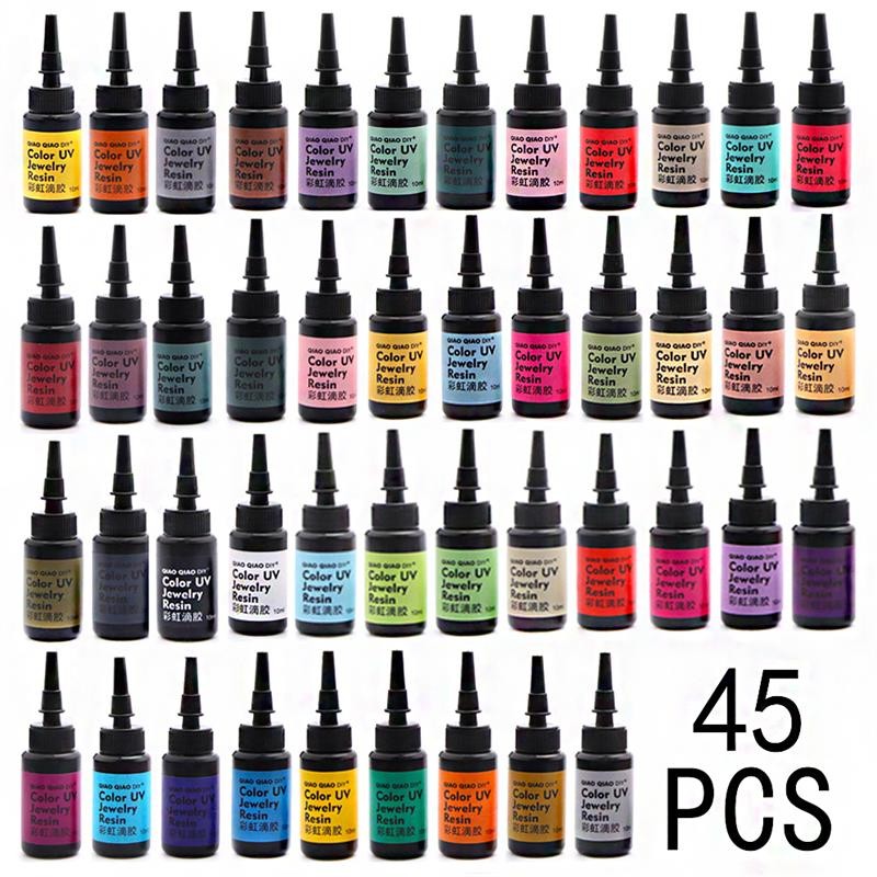 

12/24/45pcs Color UV Resin Pigment Glue Ultraviolet Curing Epoxy Resin UV Glue Pigment DIY Jewelry Making Glue Dye Quick-Drying