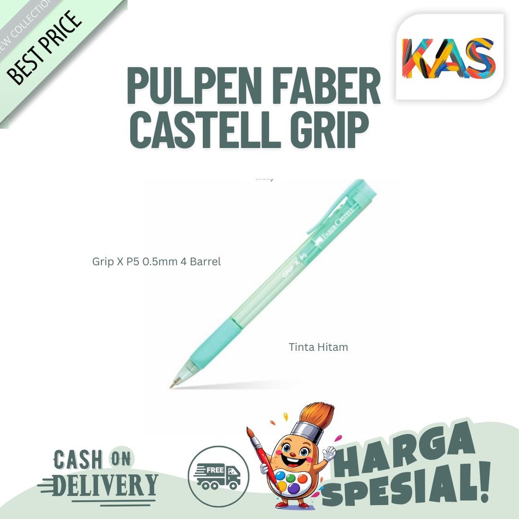 

Pulpen Faber Castell Grip X P5 0.5mm 4 Barrel Tinta Hitam -stuan