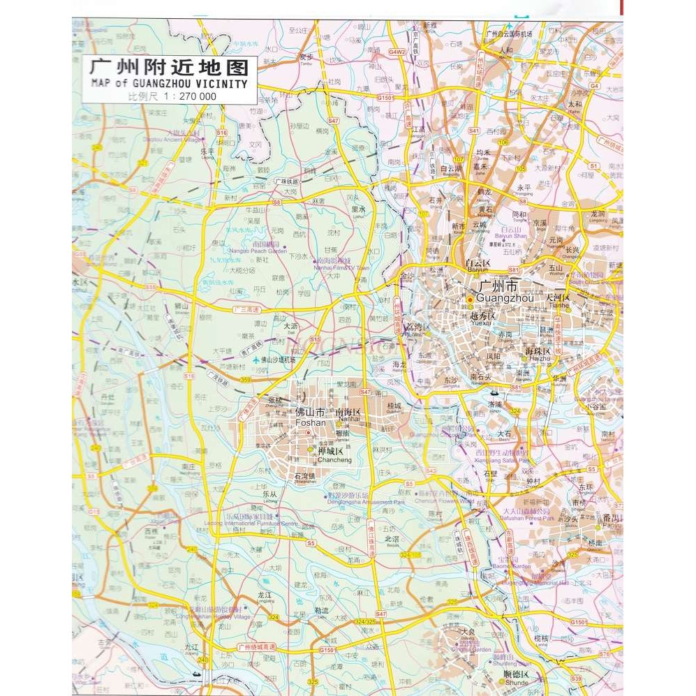 

Map of Guangdong Province in Chinese and English