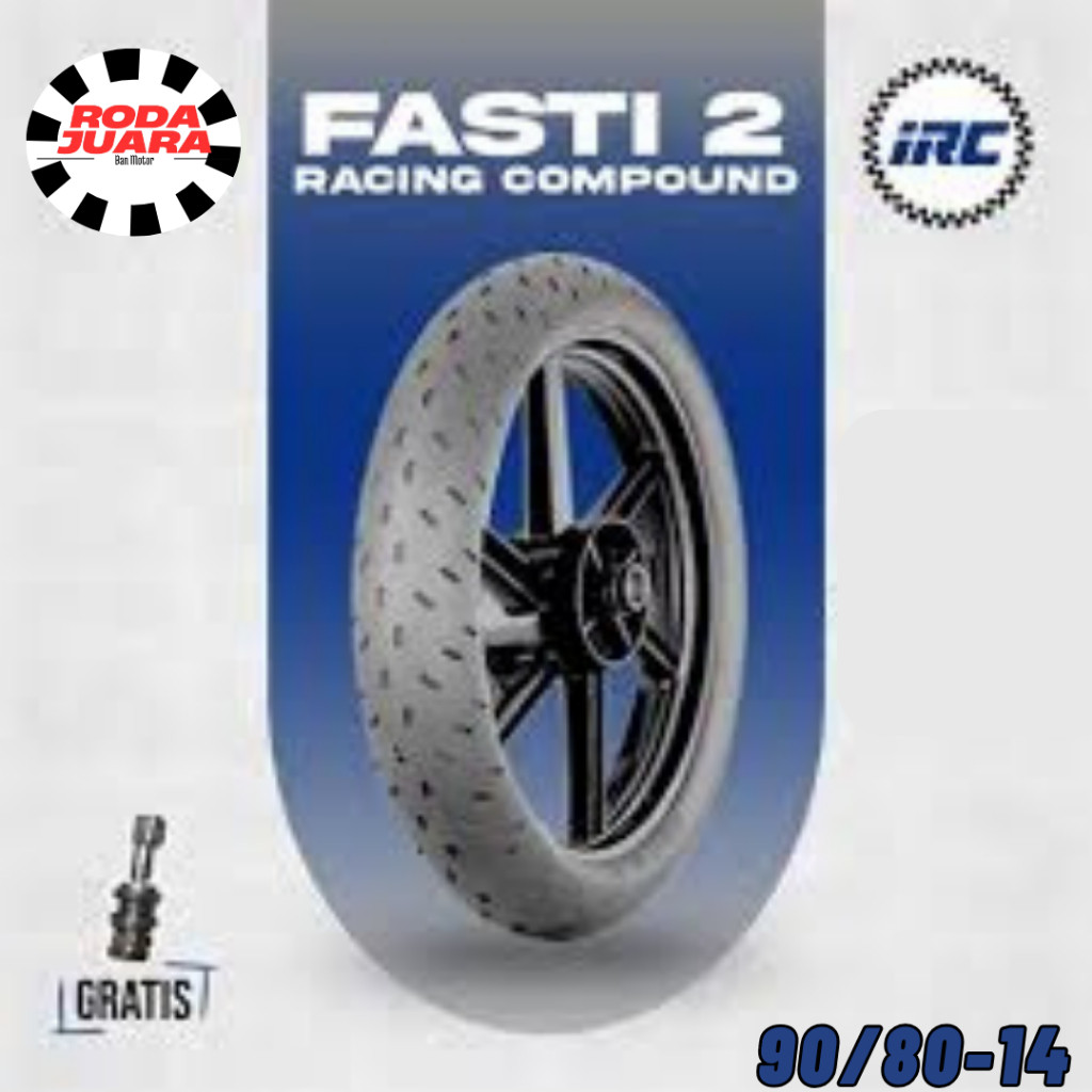 BAN IRC RACING RING 14 90/80-14 FASTI 2 SATUAN/SEPASANG BAN TUBELES MATIC SOFTCOMPOND