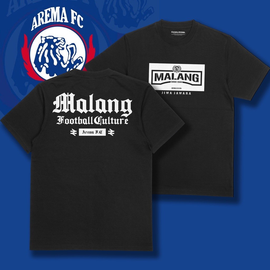 Kaos Arema FC "Malang Football Culture" - Arema Malang/Kaos Supporter Arema/Kaos Fans Arema/Kaos Cas