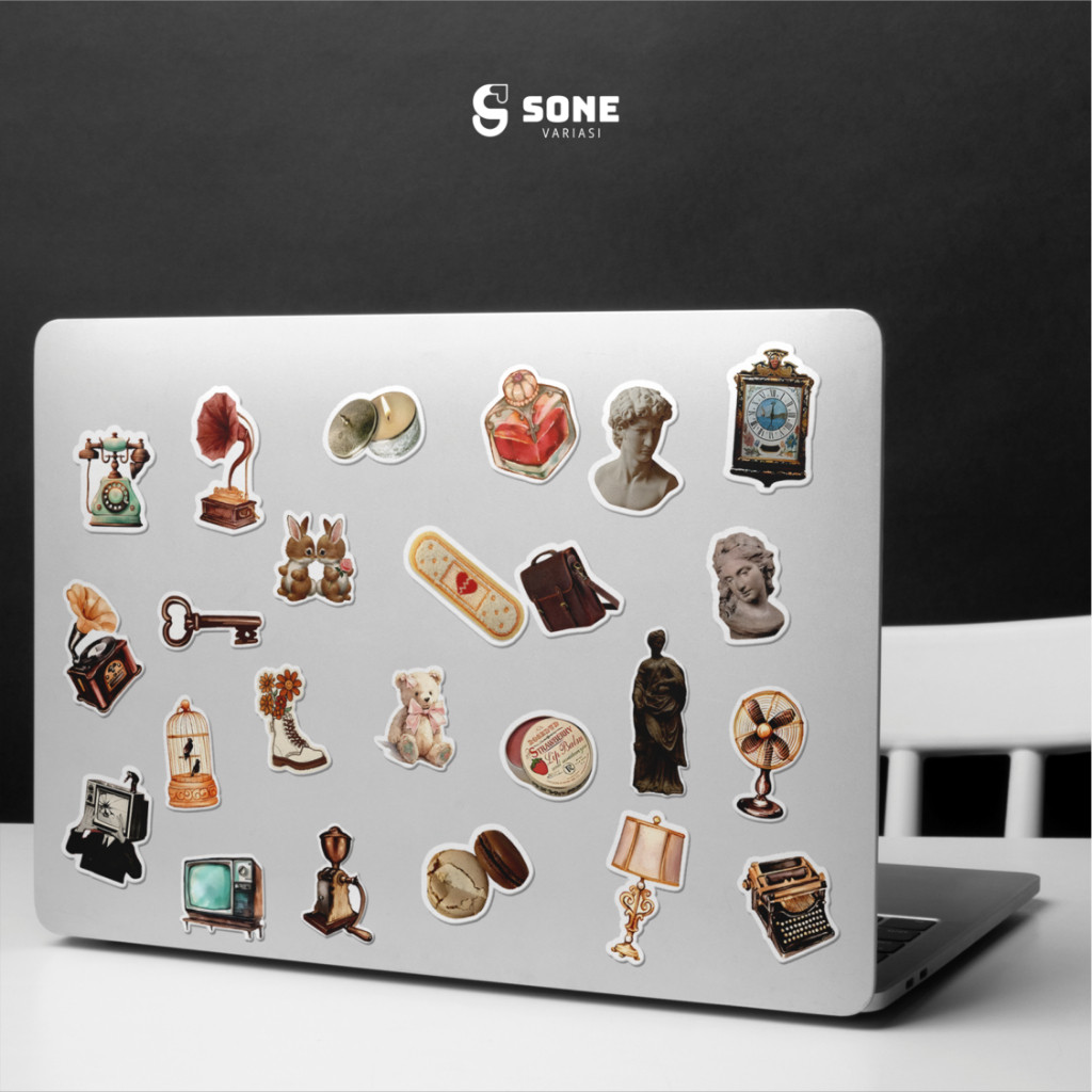 

Sticker Pack Aesthethic Vintage Vinyl Waterproof untuk Sticker Buku Journal Casing HP Laptop Tumbler