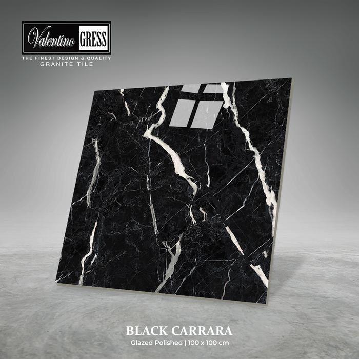 GRANITE VALENTINO GRESS 100x100 CM - BLACK CARRARA