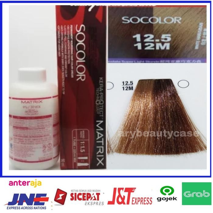 Matrix socolor pewarna rambut 12.5 chocolate super light blonde + oxid